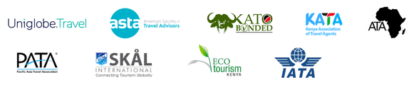 Uniglobe Travel, ASTA, KATO Bonded, KATA, ATA, PATA, SKAL International, Eco Tourism Kenya, IATA